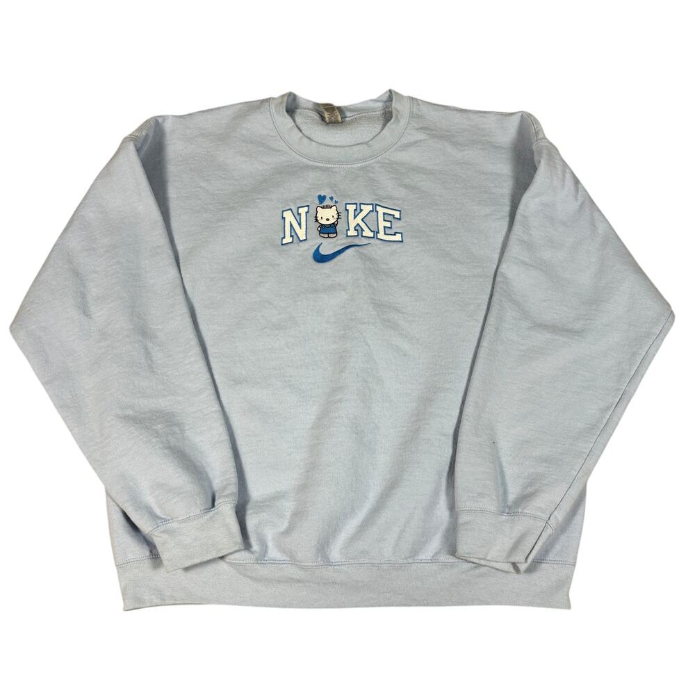 y2k style Nike hello kitty embroidered logo crewneck sweater XL gildan winter
